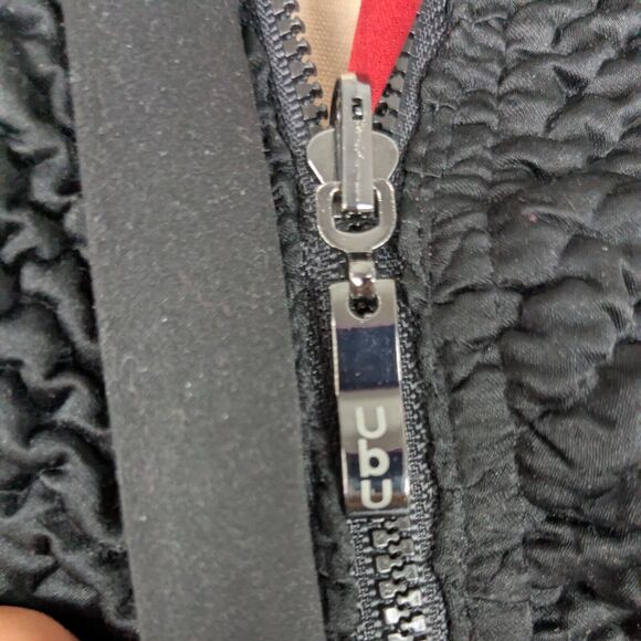 Reversible Crinkle Zip Jacket 2X Black Red UBU Indie Coat Artsy UGA Texture - Picture 8 of 12